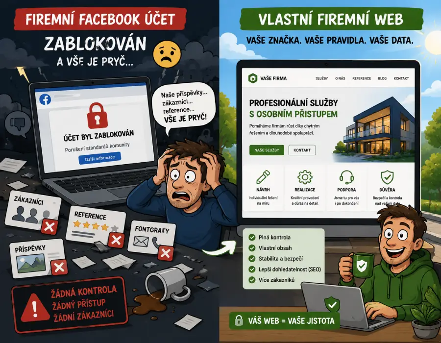 Zablokovaný firemní Facebook účet a ztráta kontaktu se zákazníky