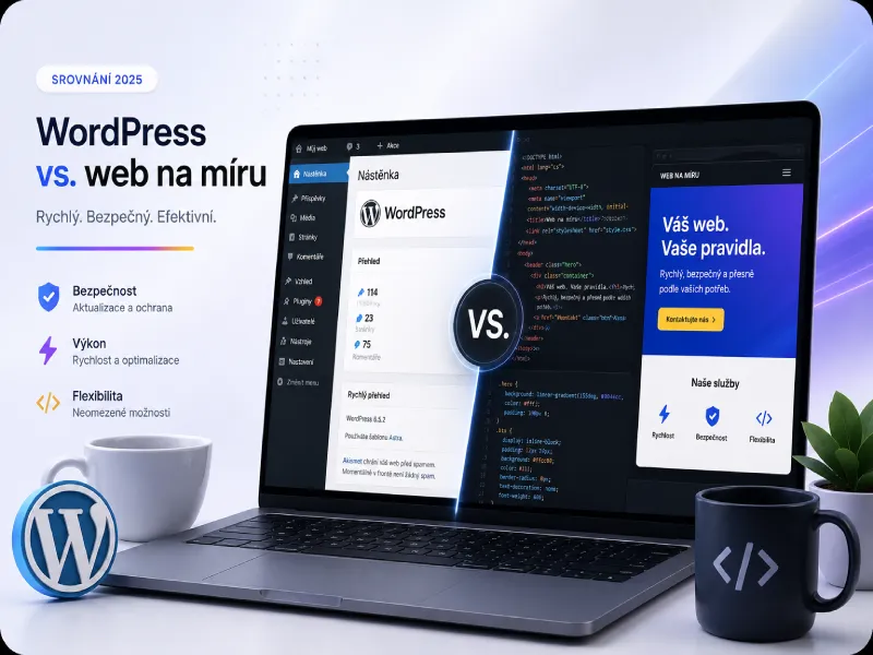 Ukázka redakčního systému WordPress pro správu webových stránek