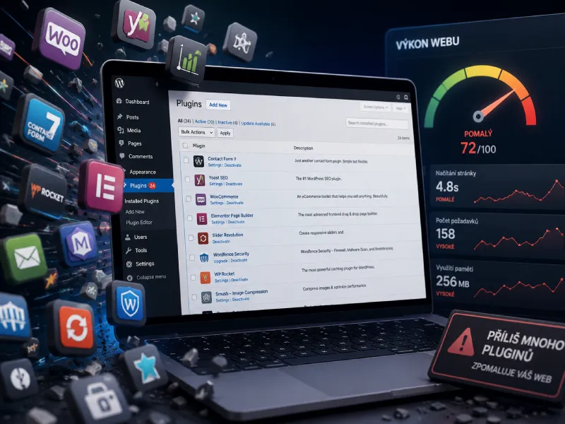 Množství WordPress pluginů může ovlivnit výkon a rychlost webu