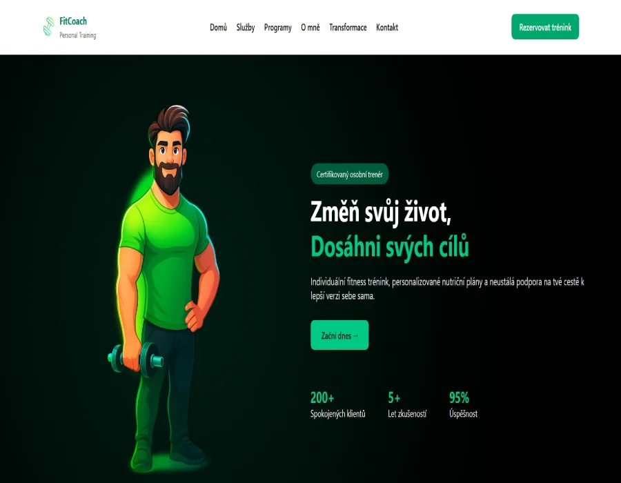 Ukázka webu Fitcoach.cz