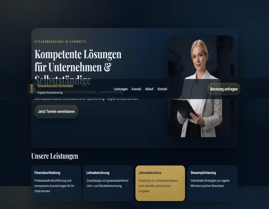 Prémiový Dark Gold web pro daňovou kancelář